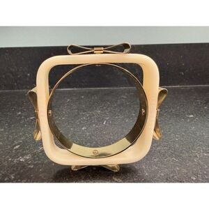 Ted Baker‎ London Bow Bangle Bracelet Set Cream Resin Gold Tone Stackable